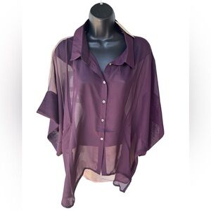 NWT oversized Sheer Purple Women's Top